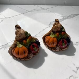Blue Sky Cornucopia Salt and Pepper Shakers Signed Arthur Goldminc